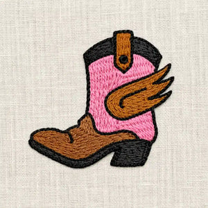 Simulation de réalisation du kit de broderie Bottes de cowgirl