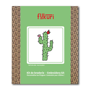 Packaging du kit broderie complet cactus