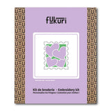 Packaging du kit broderie timbre coeurs