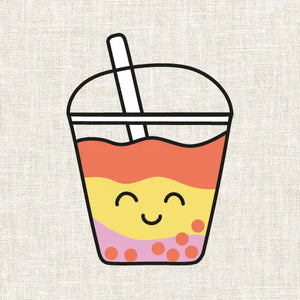 Illustration du kit broderie bubble tea