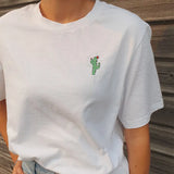 Réalisation du kit broderie cactus Fukuri sur un tee-shirt pour personnalisation