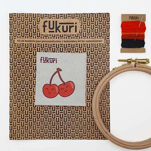 Contenu du kit broderie cerises