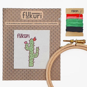 Contenu du kit broderie complet au motif de cactus