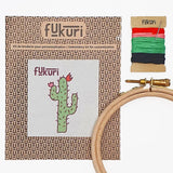 Contenu du kit broderie complet au motif de cactus