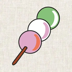 Illustration du kit broderie dango mochi