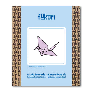 Packaging du kit broderie complet grue origami