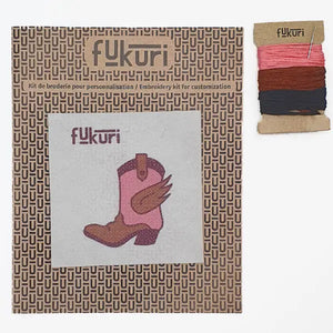 Contenu du kit de broderie sans cercle bottes cowgirl de fukuri