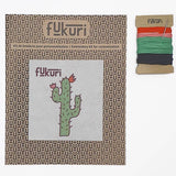 Contenu du kit broderie cactus sans cercle à broder