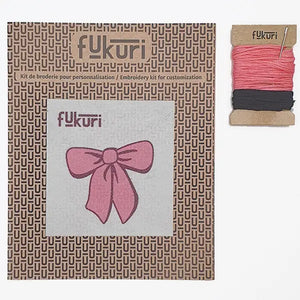 Contenu du kit de broderie sans cercle à broder Noeud rose