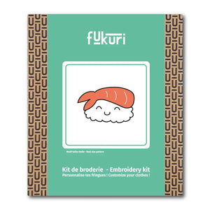 Packaging du kit broderie Sushi crevette fukuri