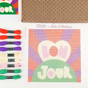 Contenu du kit canevas complet Bonjour 