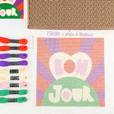 Contenu du kit canevas complet Bonjour 
