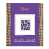 Packaging du kit de broderie complet Timbre léopard de Fukuri