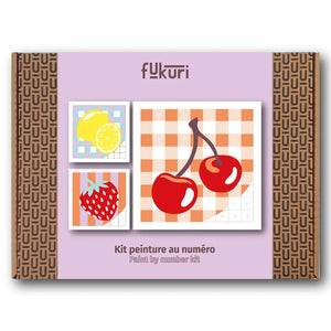 Packaging du kit DIY de peinture au numéro sur le thème des fruits estivaux