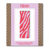 Packaging du kit canevas marque-page Zèbre motif animalier aux coloris pop