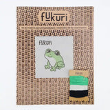 Kit broderie grenouille kawaii sans tambour, parfait pour débutants et amateurs de DIY créatif. fukuri