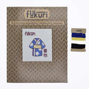 Contenu du kit de broderie sans cercle au motif de Kimono. 
